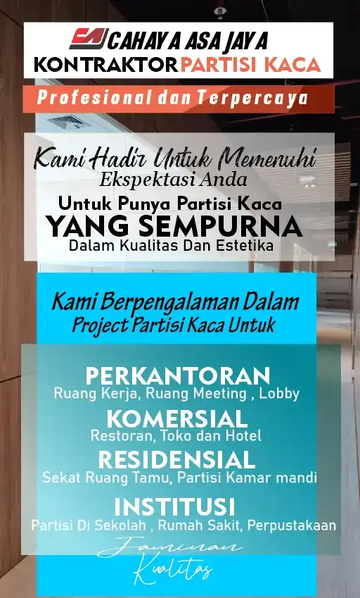 kontraktor partisi kaca CAHAYA ASA JAYA
